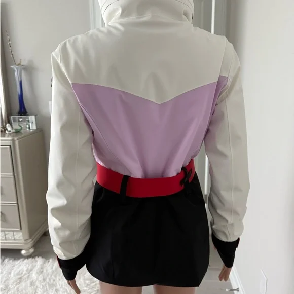 Moncler Grenoble Hainet Women's White, Pink, Black, and Red Ski Jacket